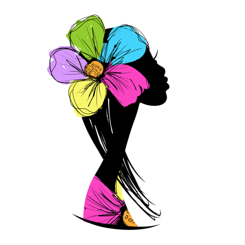 with Flowers silhouette hand-draw hand drawn flowers flower 