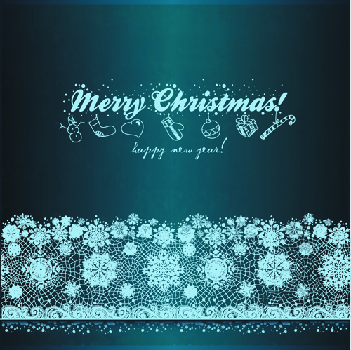 Christmas Snowflake Lace vector set 04
