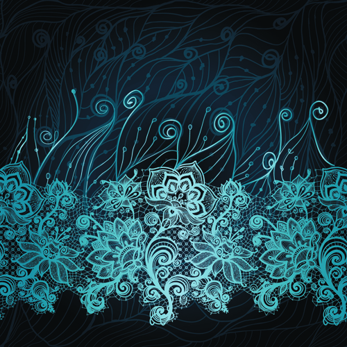 Christmas Snowflake Lace vector set 05