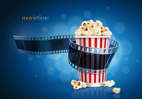 Movie time design elements vector backgrounds 03