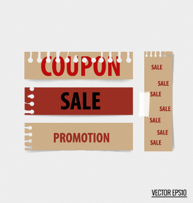 Paper banners sale elements vector 01