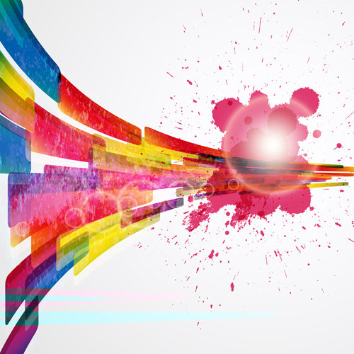 Pink stains with modern background vector