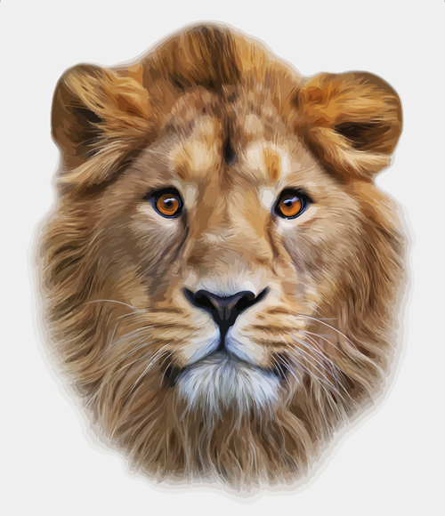 realistic lion head lion design 