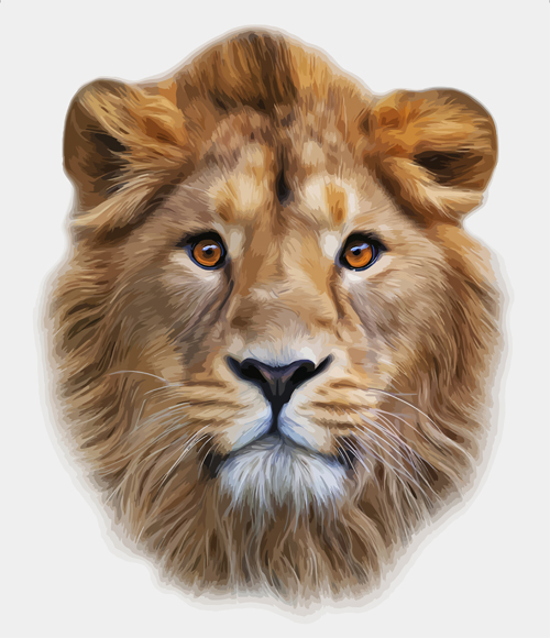 Realistic Lion head design vector