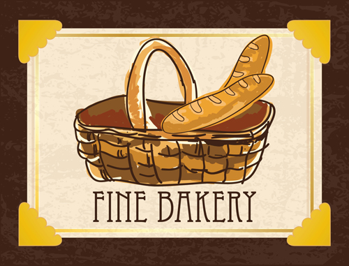 Retro font bakery background vector background 