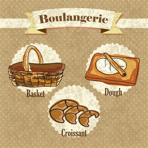 Retro font bakery background vector background 