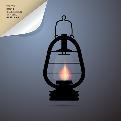 Retro lamp vector material 04