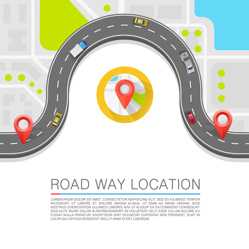 Way template vector road navigation location 
