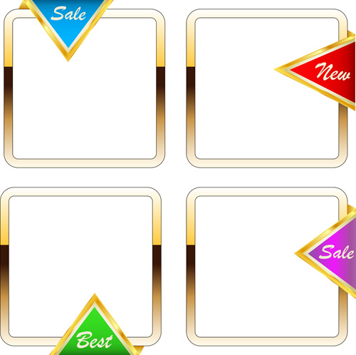Set of Gold Shopping Frames vector