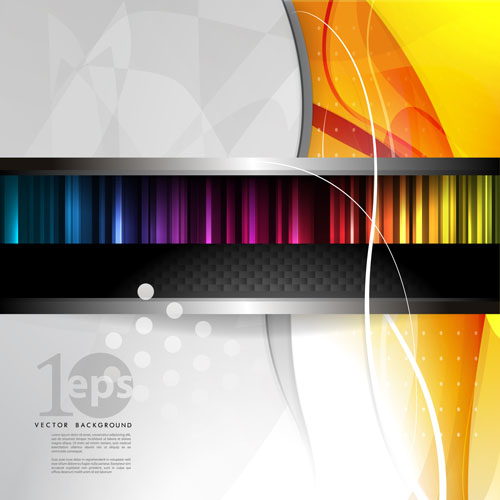 Set of ornate waves vector background 49