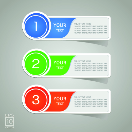 Colored Sticker label design vector 02