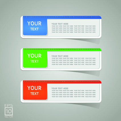 Colored Sticker label design vector 04