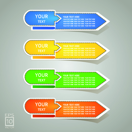 Colored Sticker label design vector 05