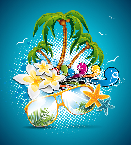 Summer Night Posters design vector 01
