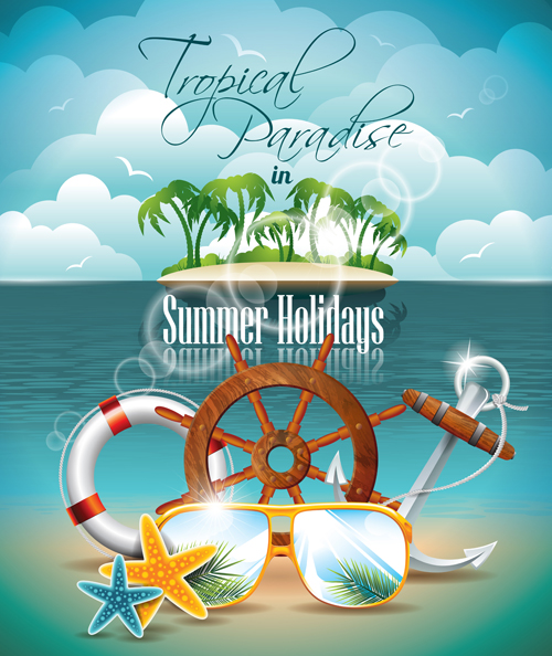 Summer Night Posters design vector 03
