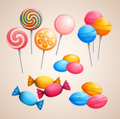 Colorful sweet and background art vector 01