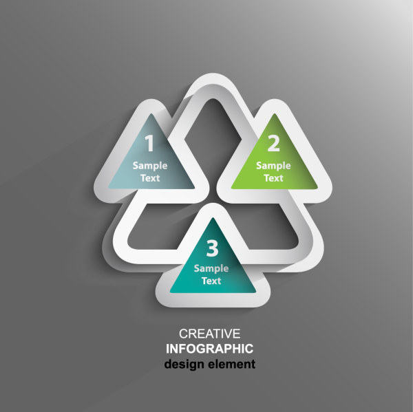 Triangle numeric infographics vector