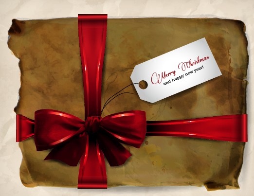Vintage Christmas gift cards vector 01