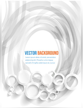 White 3D shapes background vector 08