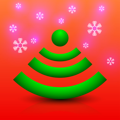 2014 Xmas red background vector set 04