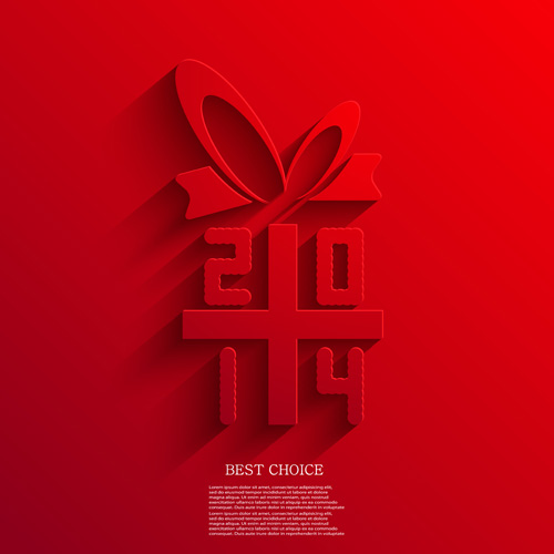 2014 Xmas red background vector set 06