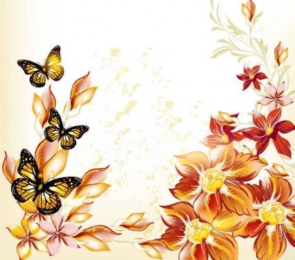Beautiful flowers background art vector 03 Beautiful flowers background art vector 03