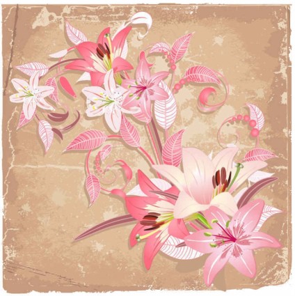 Beautiful flowers background art vector 01 Beautiful flowers background art vector 01