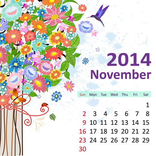 November calendar 2014 