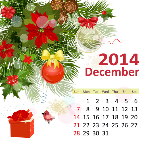 December calendar 2014 