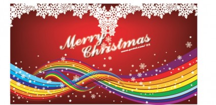 Snow with colored christmas background vector material Snow with colored christmas background vector material