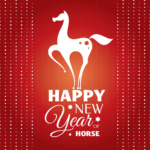 Horses 2014 design elements vector 02