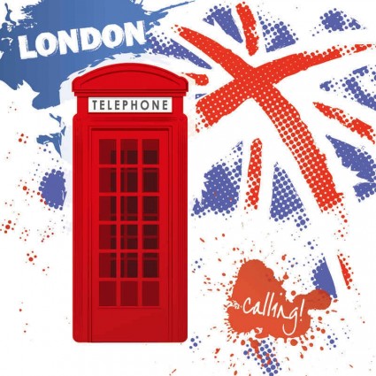 Telephone booth with grunge background vector Telephone booth with grunge background vector