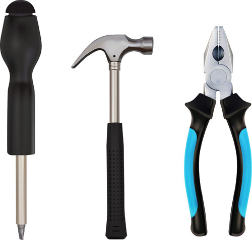 Various building tools elements vector set 02