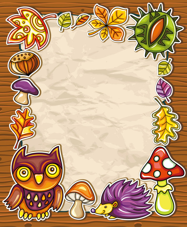 cartoon Owl Photo Frame vector
