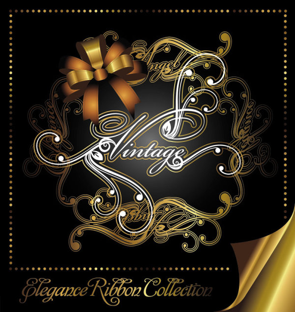 Gorgeous gold color vector Labels 04
