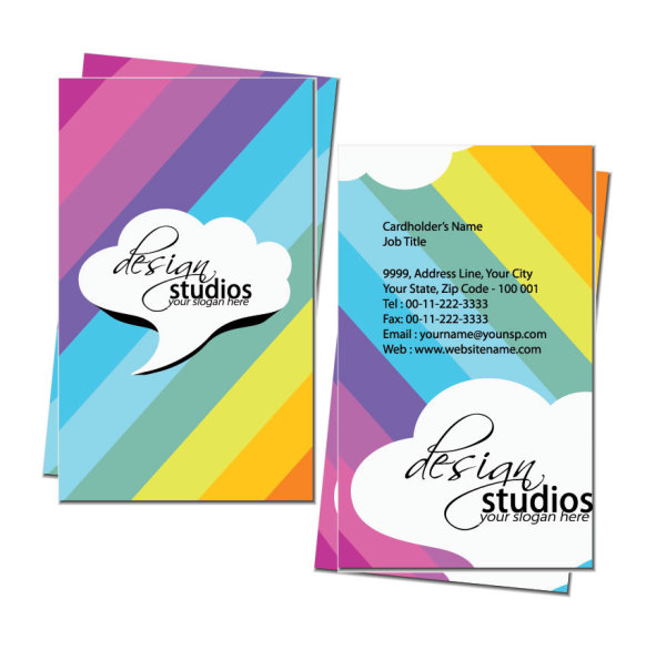  Business card template Complete Set vector 02