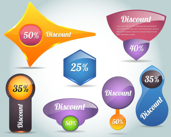 Creative discount labels vector