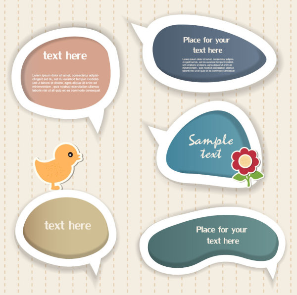 Elements of cute dialogize label vector 04