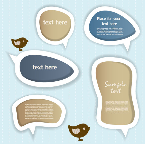 Elements of cute dialogize label vector 05