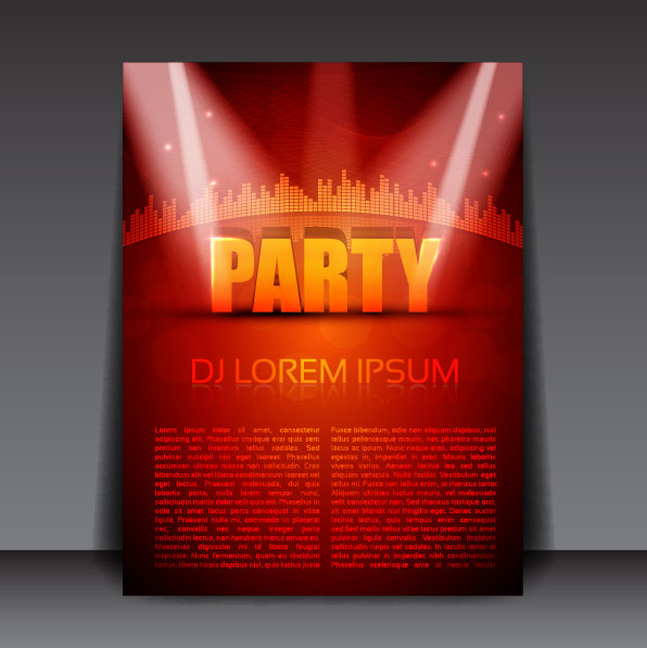 Set of beach party Flyer vector 01
