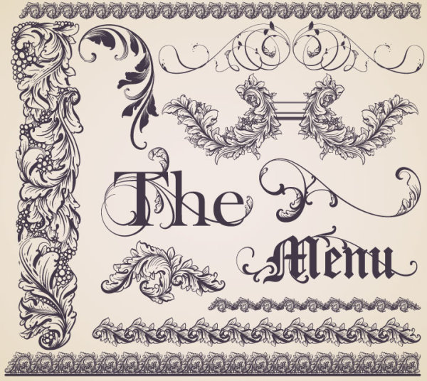 Vintage ornaments Frames with Borders design vector 02