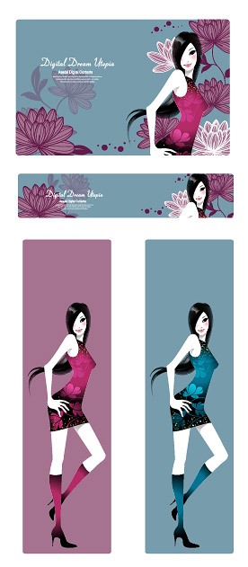 Women with pattern vector