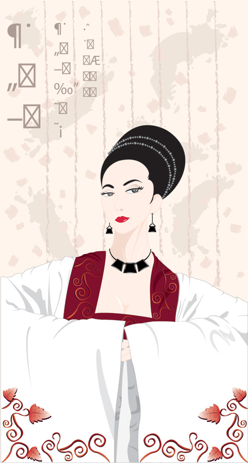 lady character vector ancient woman 