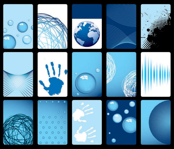 water technology palm lines ink fingerprints earth dynamic dot crystal ball cards business cards blue card background blue ball 