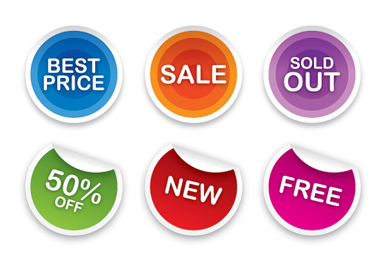 Color round sticker vector