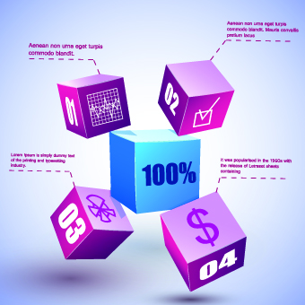3D Infographic and diagram vector set 03