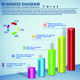 3D Infographic and diagram vector set 05