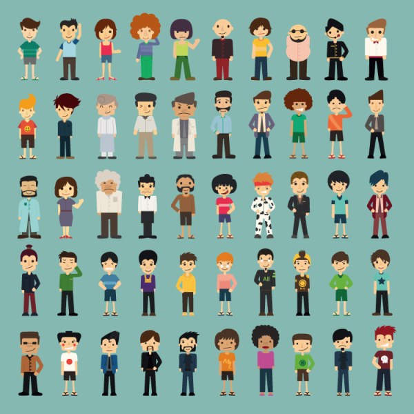 50 Kind cartoon characters vector material
