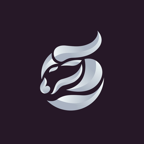 Animal head portrait logos vector set 05