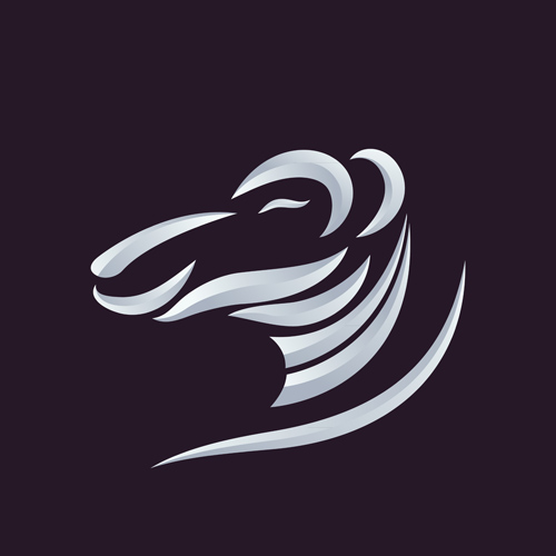 Animal head portrait logos vector set 08
